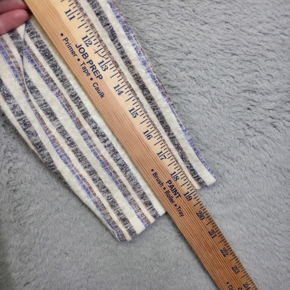 Studio B‎ Bobeau Top Womens XL Gray Striped Tie Hem Draped Open Knit Slouchy - Picture 8 of 13